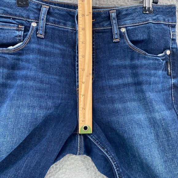 Silver Jeans Womens 30 Suki Slim Boot Blue Dark Wash Denim Button Fly Stretch - Picture 9 of 12